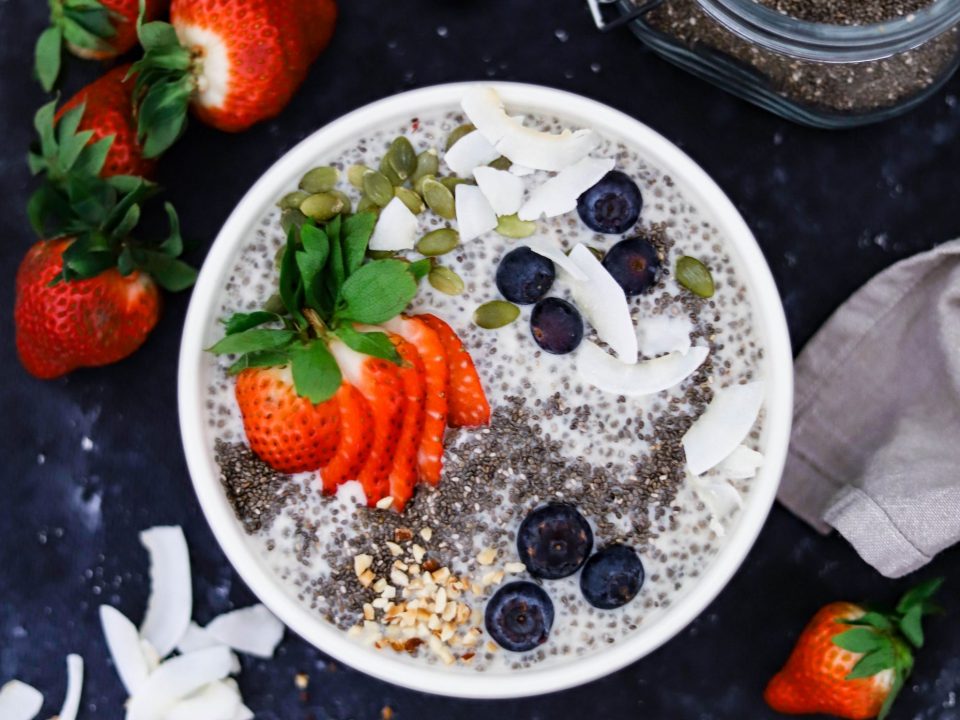 Image for a vanilla chia pudding recipe containing products from NJIE's ProPud brand.