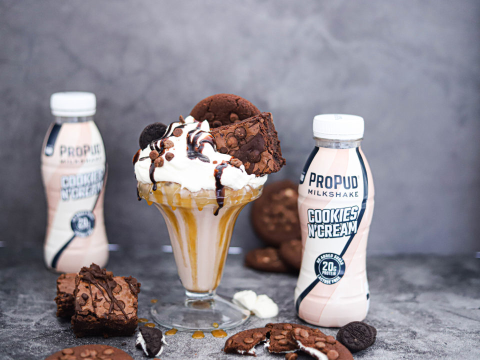 Image for a cookie freakshake recipe containing products from NJIE's ProPud brand.